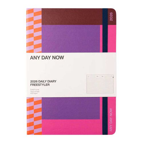Any Day Now The Daily Freestyler A5 Ruled Purple & Orchid Diary 2026